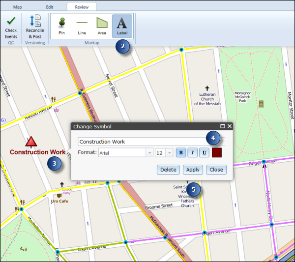 Adding a label using the markup tools Adding a label using the markup tools